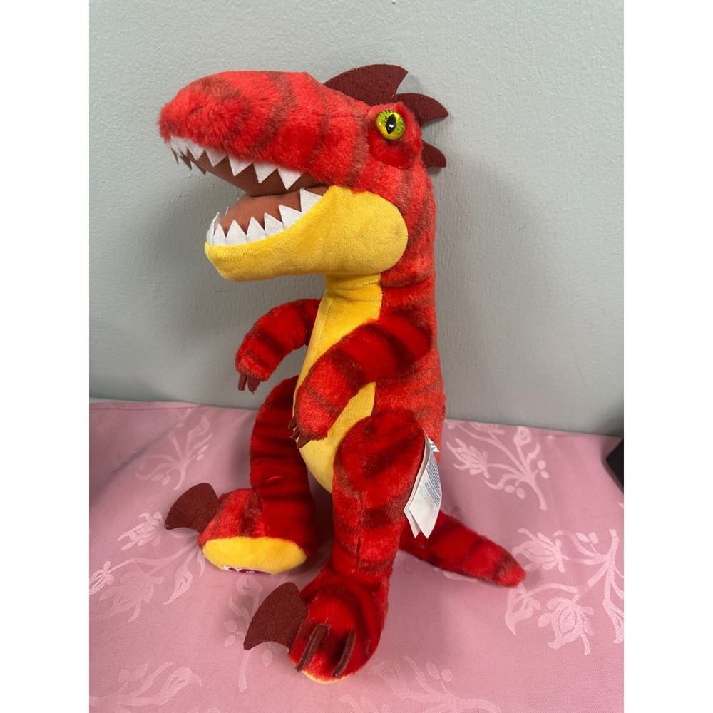 Build-A-Bear Workshop Red Striped T-Rex Dinosaur Plush 16 Inch 027457 08/21